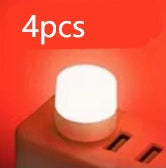 USB Plug Lamp Computer Mobile Power Charging USB Small Book Lamps LED Eye Protection Reading Light Small Round Light Night