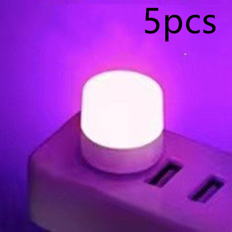 USB Plug Lamp Computer Mobile Power Charging USB Small Book Lamps LED Eye Protection Reading Light Small Round Light Night