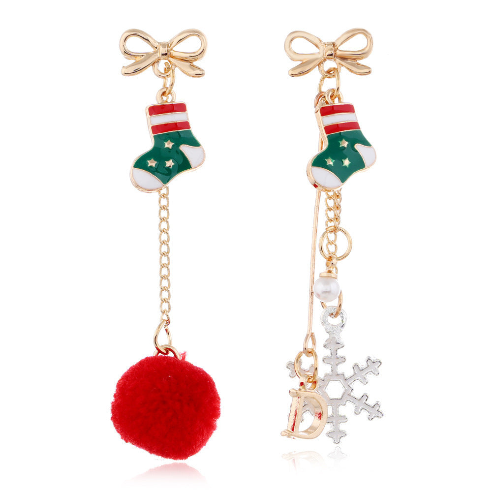 European And American Christmas New Products Earrings Creative Christmas Snowflake