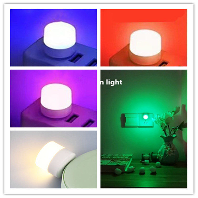 USB Plug Lamp Computer Mobile Power Charging USB Small Book Lamps LED Eye Protection Reading Light Small Round Light Night