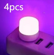 USB Plug Lamp Computer Mobile Power Charging USB Small Book Lamps LED Eye Protection Reading Light Small Round Light Night