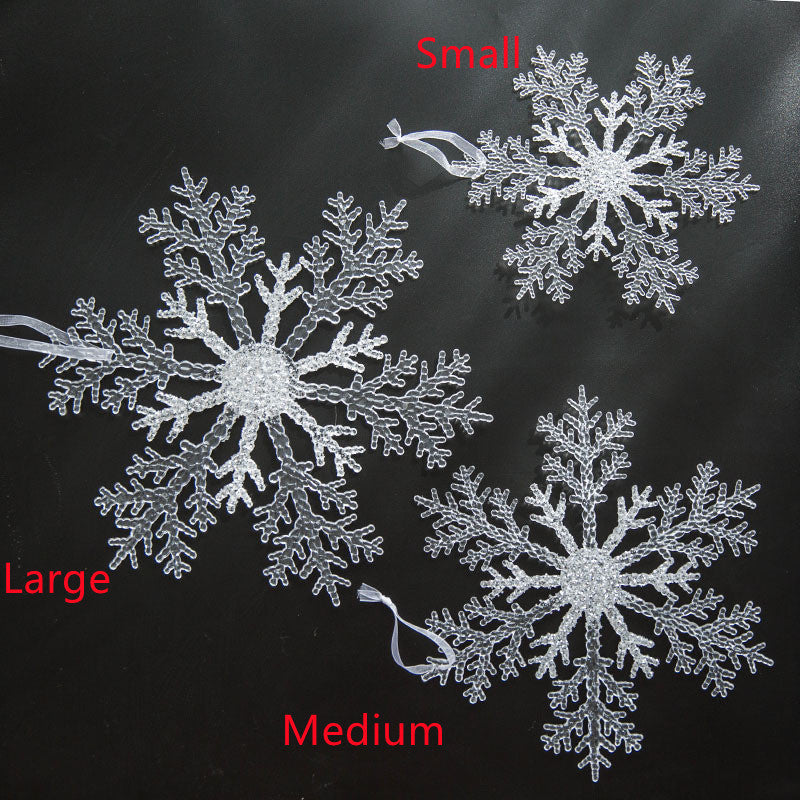 Christmas Decoration Acrylic Transparent Snowflake Christmas Tree Decoration Pendant DIY Christmas Decor For Home