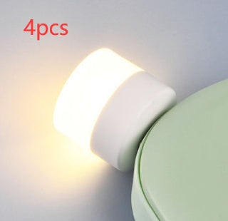 USB Plug Lamp Computer Mobile Power Charging USB Small Book Lamps LED Eye Protection Reading Light Small Round Light Night