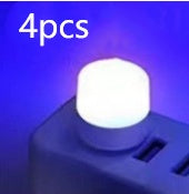 USB Plug Lamp Computer Mobile Power Charging USB Small Book Lamps LED Eye Protection Reading Light Small Round Light Night