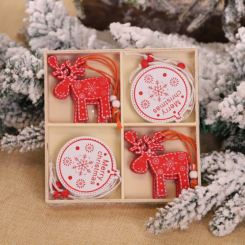 Christmas Snowflakes Wooden Pendants Xmas Tree Ornaments Home Hanging Decor Christmas Decorations