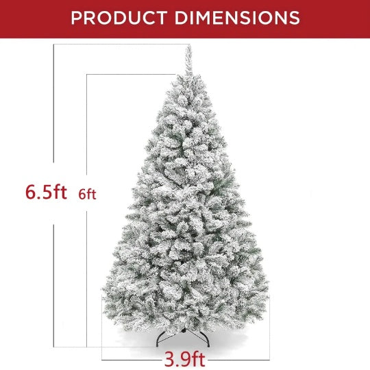 6ft Snow Flocked Christmas Tree Unlit Holiday Decor