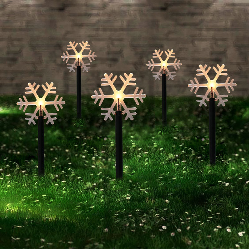 Christmas Snowflake Garden Lights Snowflake Lights Outdoor Waterproof Christmas Decor Ground Lights Lawn Night Light